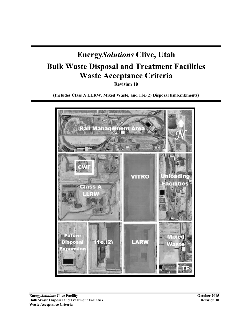 Bulk Waste Disposal and Treatment Facilities Waste Acceptance Criteria Revision 10