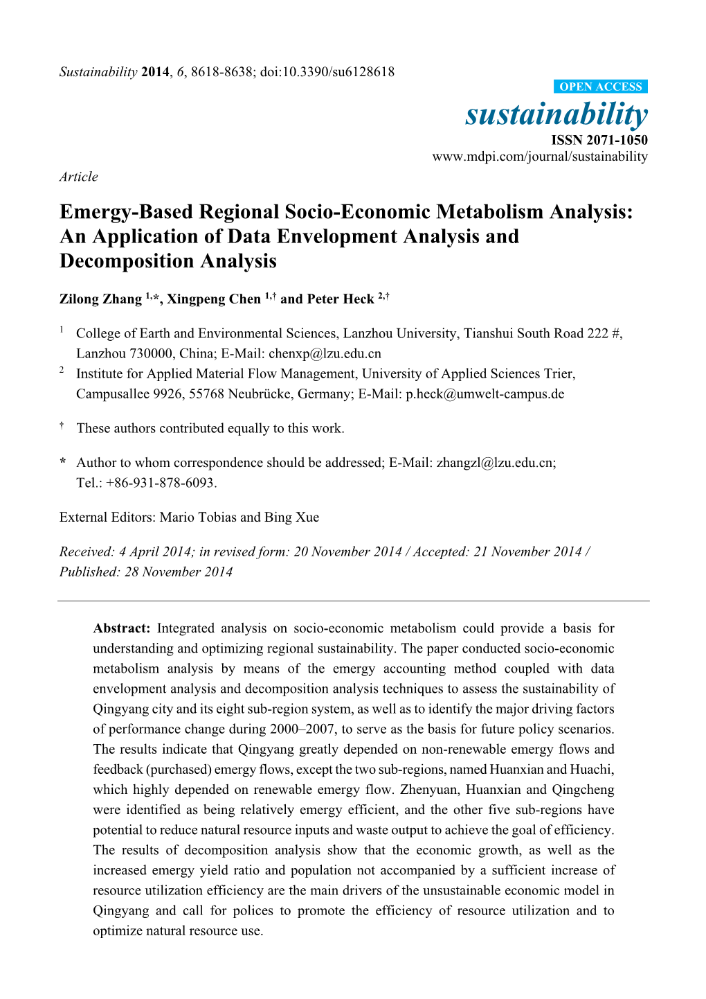 Emergy-Based Regional Socio-Economic Metabolism Analysis: an Application of Data Envelopment Analysis and Decomposition Analysis