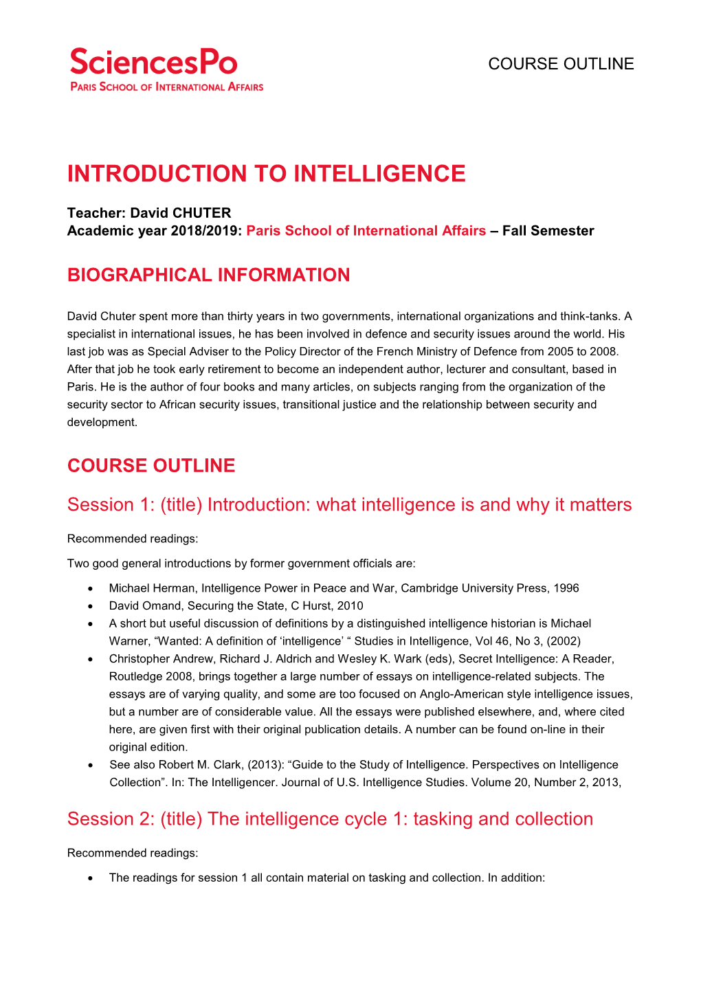 Introduction to Intelligence