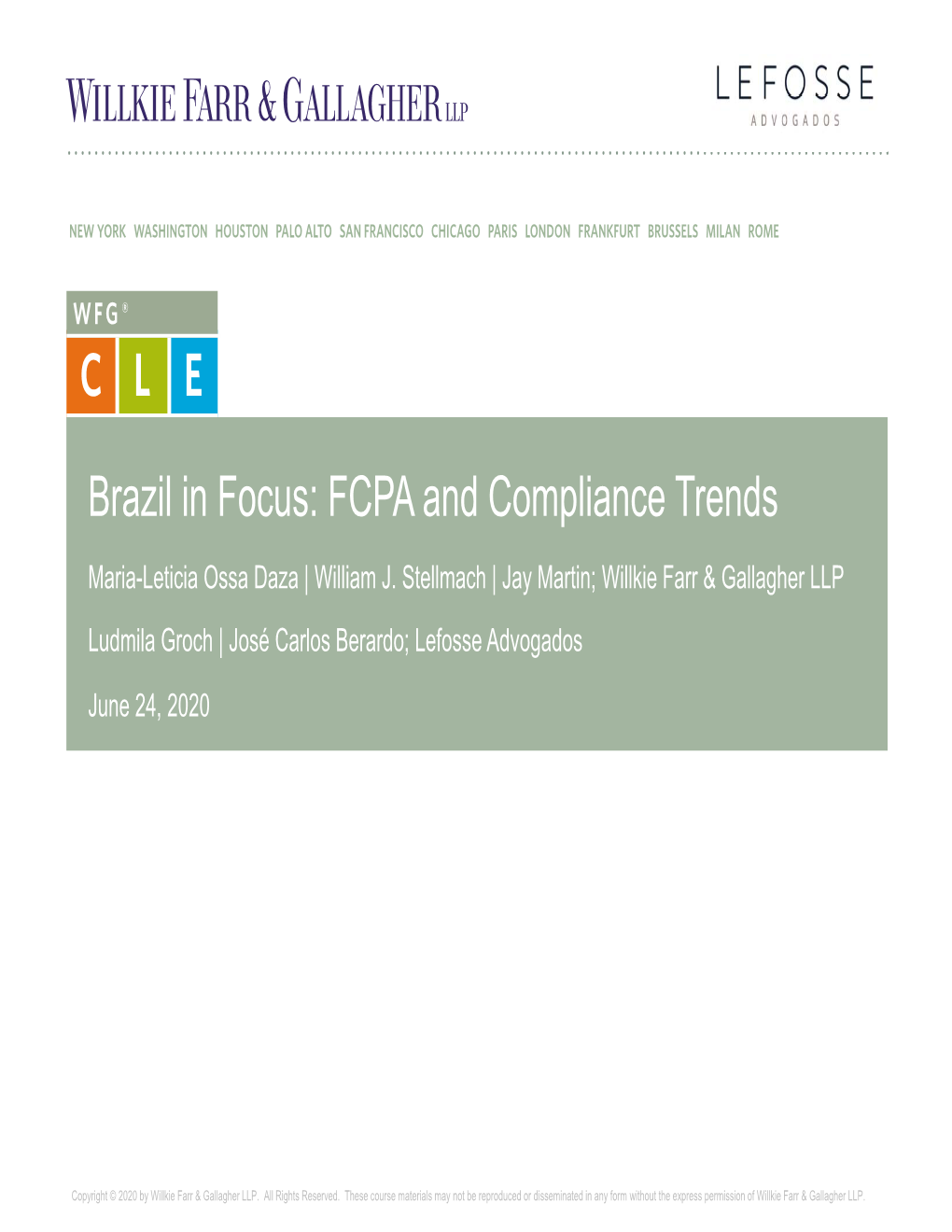 Brazil in Focus: FCPA and Compliance Trends