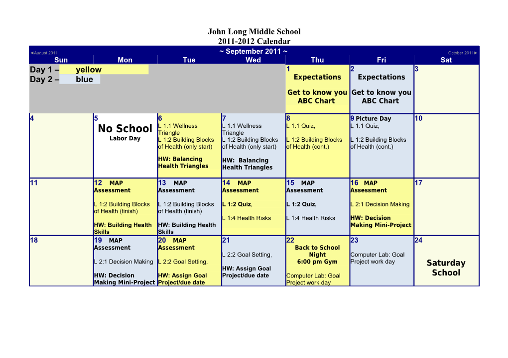 2011 Calendar in Word Doc Format