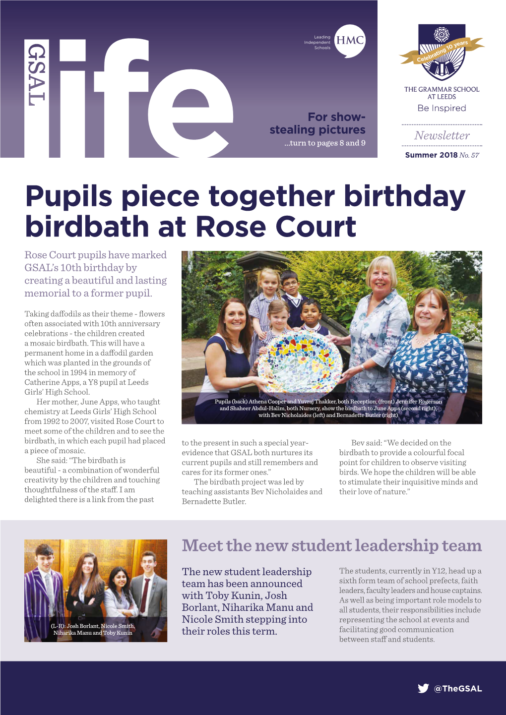 Pupils Piece Together Birthday Birdbath at Rose Court