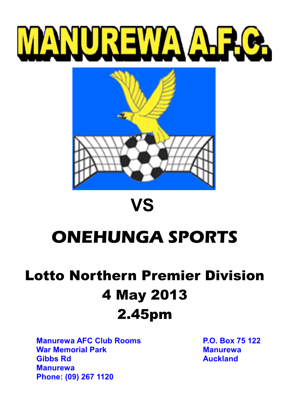 Vs Onehunga Sports