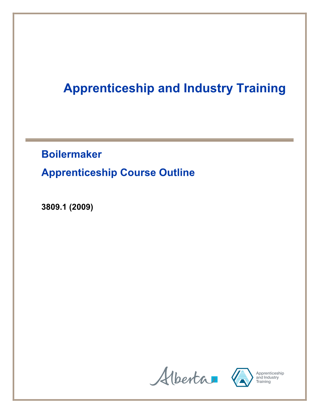 Apprenticeship and Industry Training