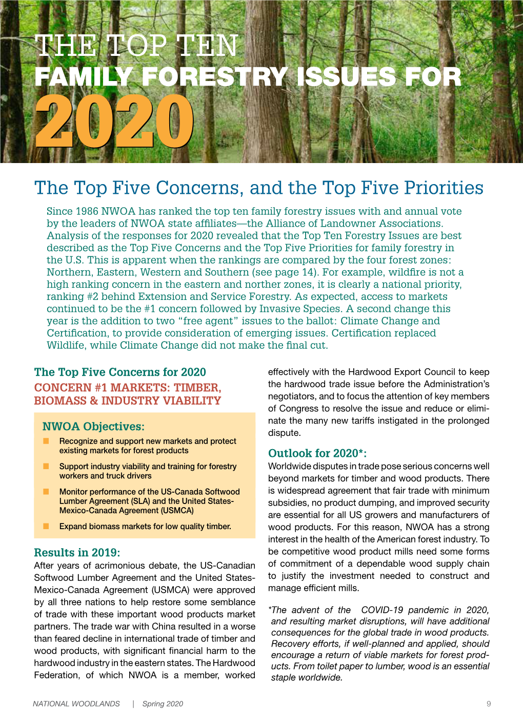 The Top Ten Family Forestry Issues for 2020 by Keith A