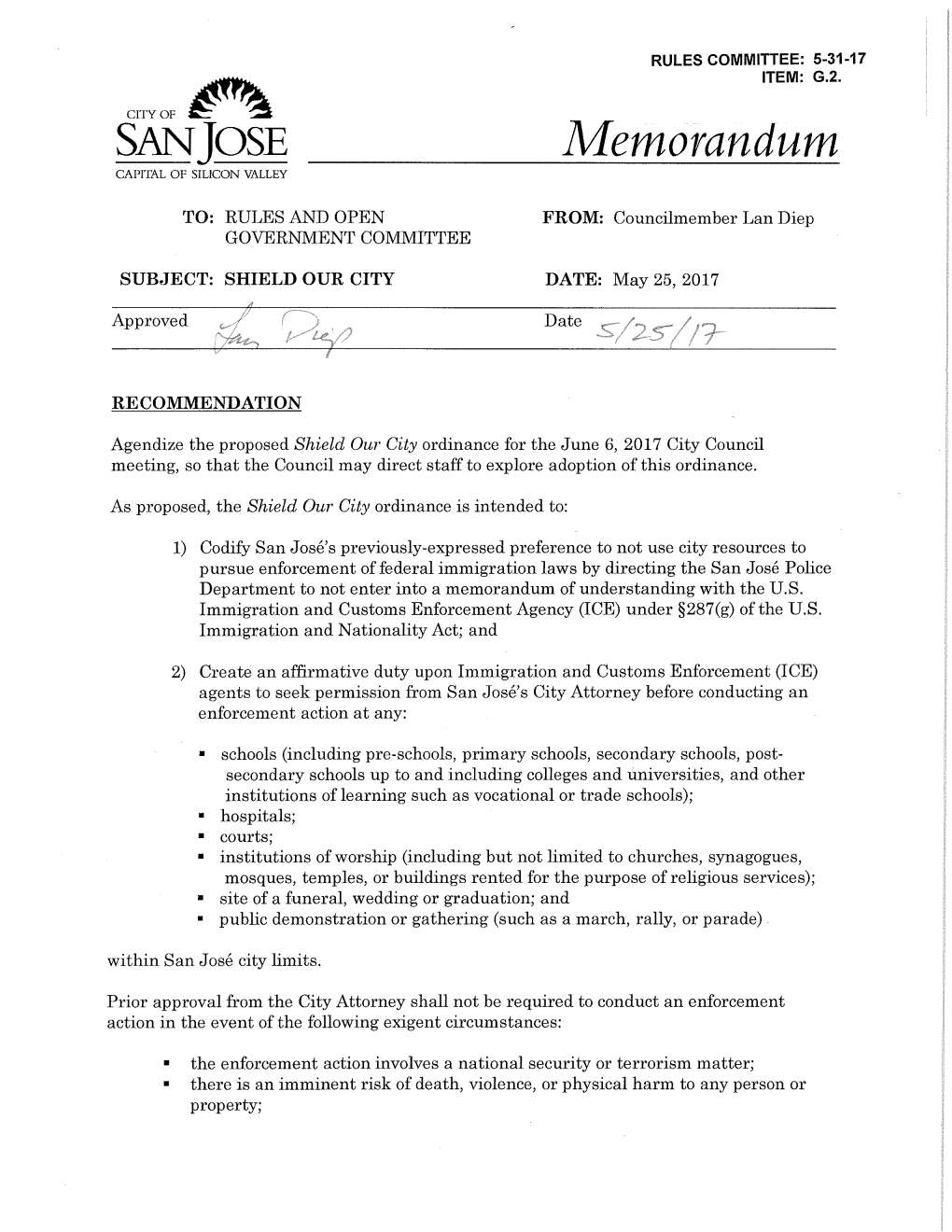 Memorandum CAPITAL of SILICON VALLEY