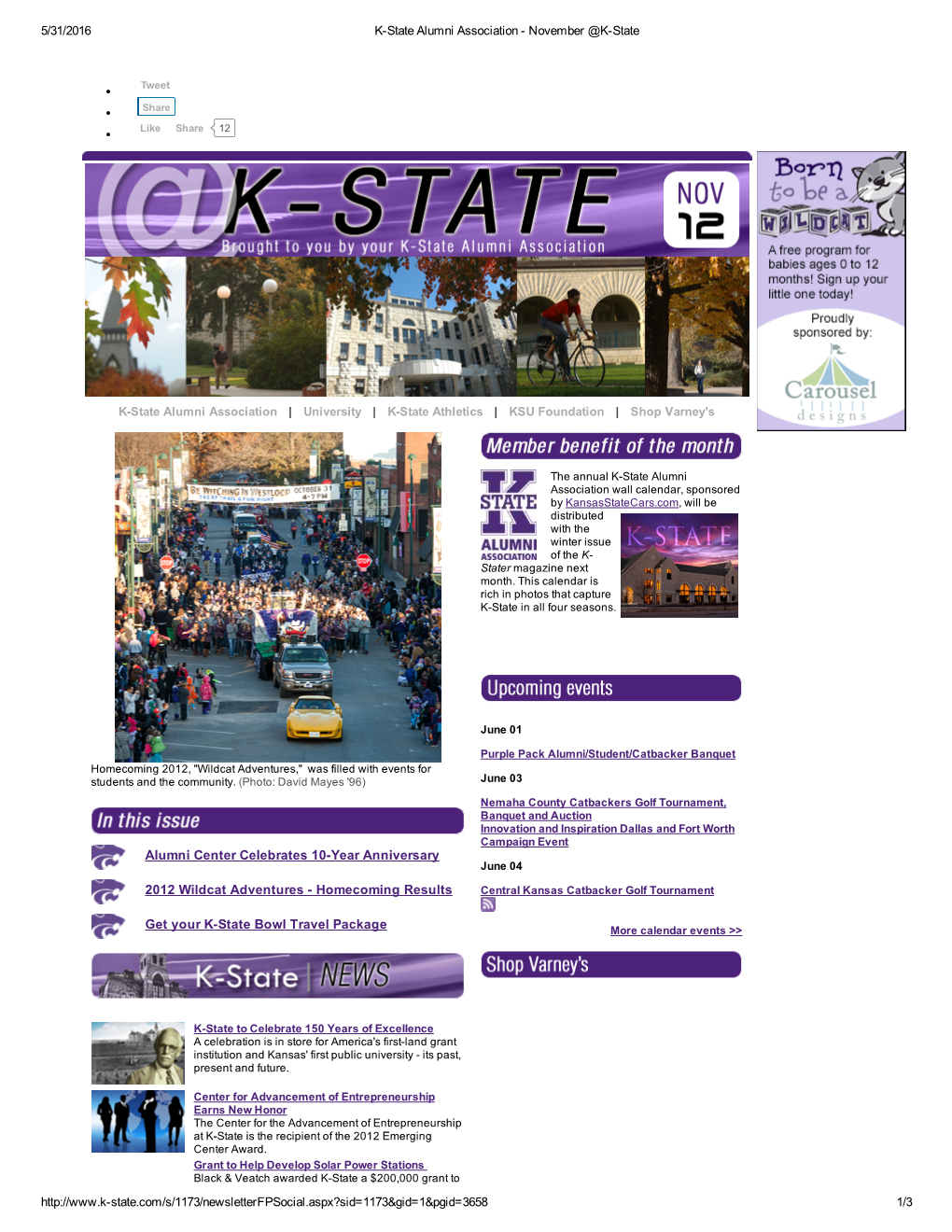 5/31/2016 Kstate Alumni Associationанаnovember @Kstate