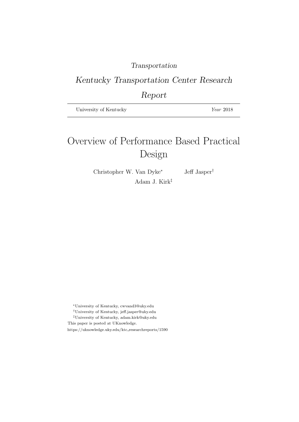 Overview of Performance Based Practical Design