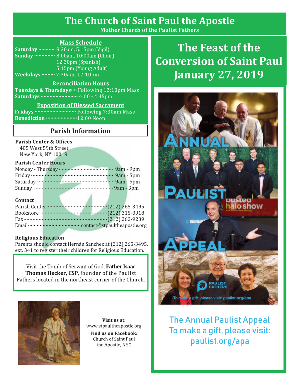The Feast of the Conversion of Saint Paul January 27, 2019