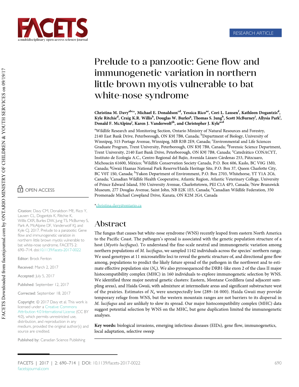 Gene Flow and Immunogenetic Variation in Northern Little Brown Myotis Vulnerable to Bat White-Nose Syndrome