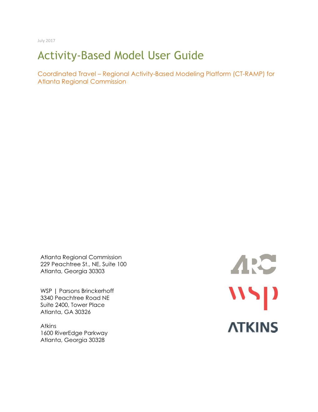 Activity-Based Model User Guide