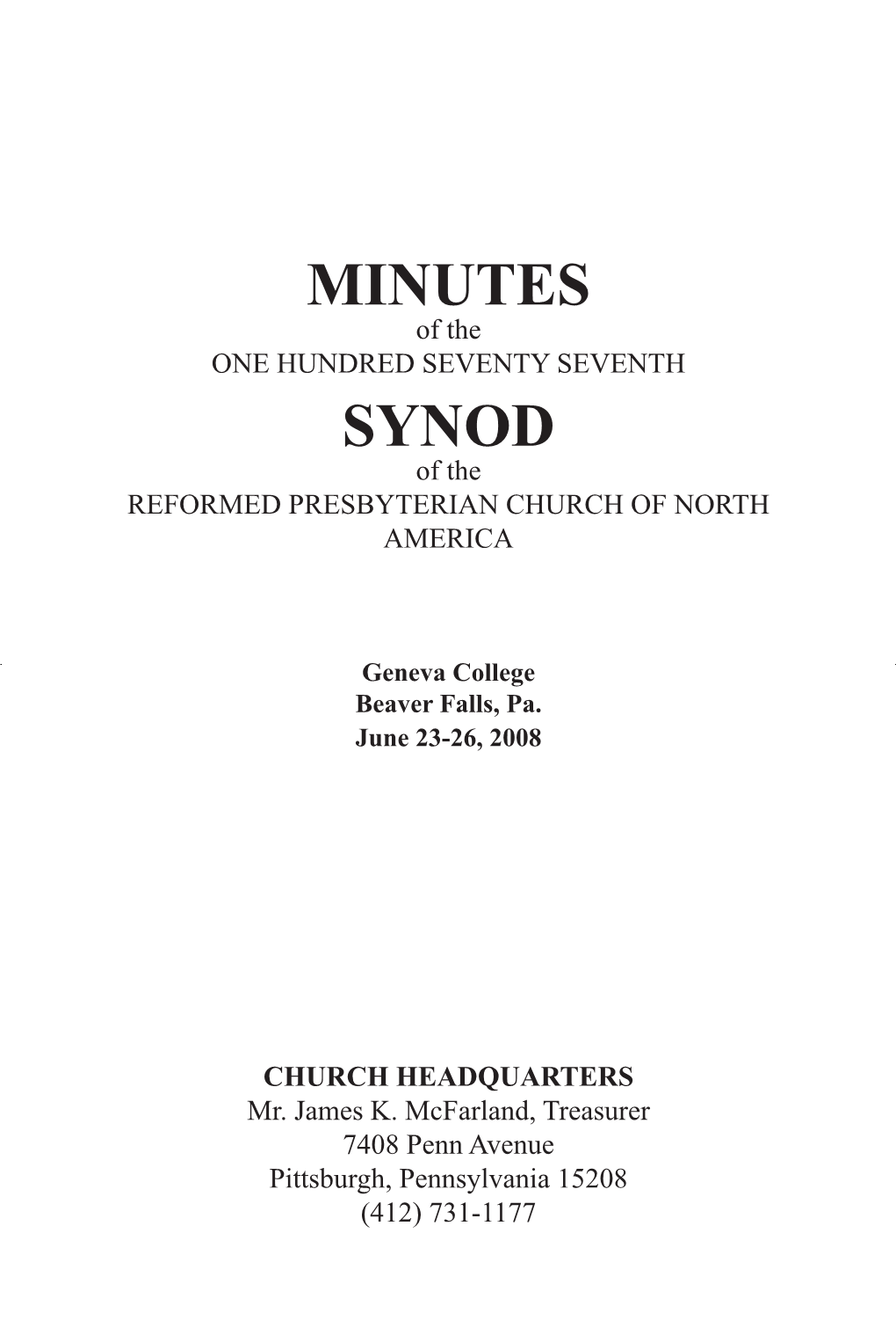 Minutes Synod