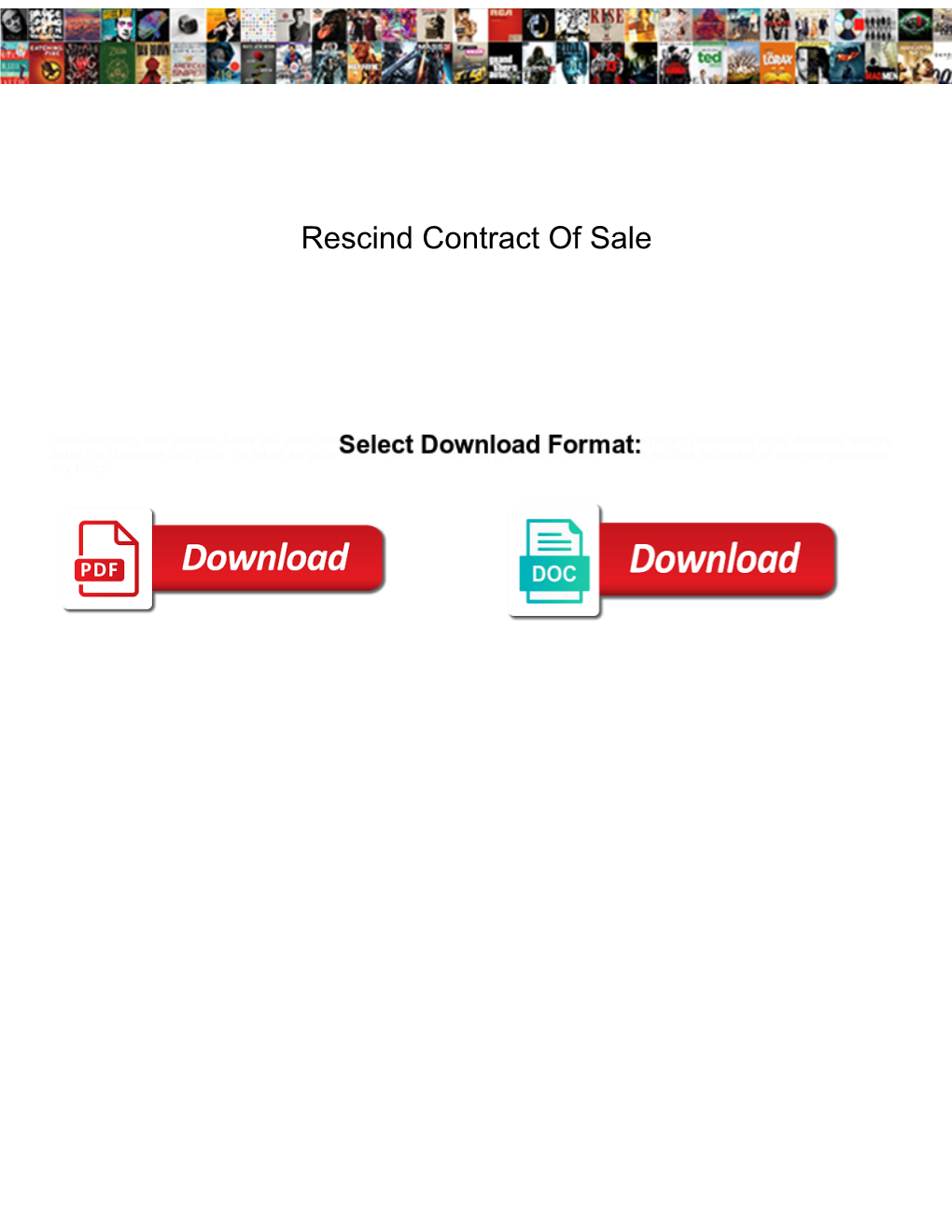 Rescind Contract of Sale