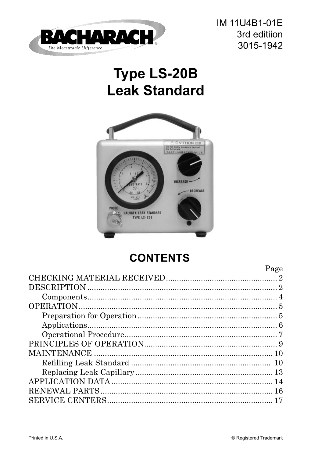 Type LS-20B Leak Standard