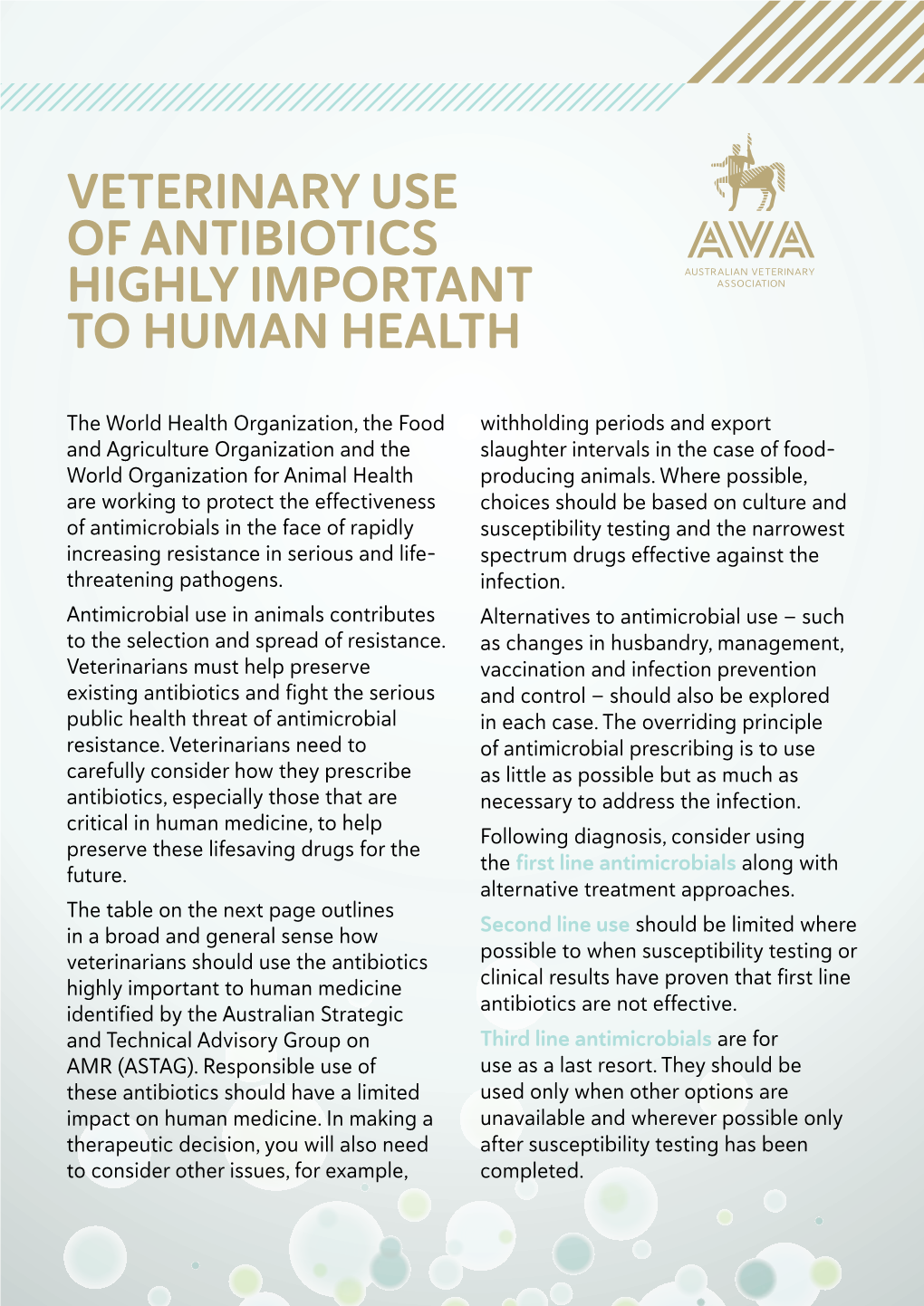 Veterinary Use of Antibiotics Highly Important to Human Health