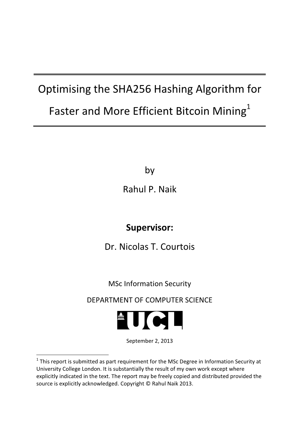 Optimising the SHA256 Hashing Algorithm for Faster & More Efficient Bitcoin Mining