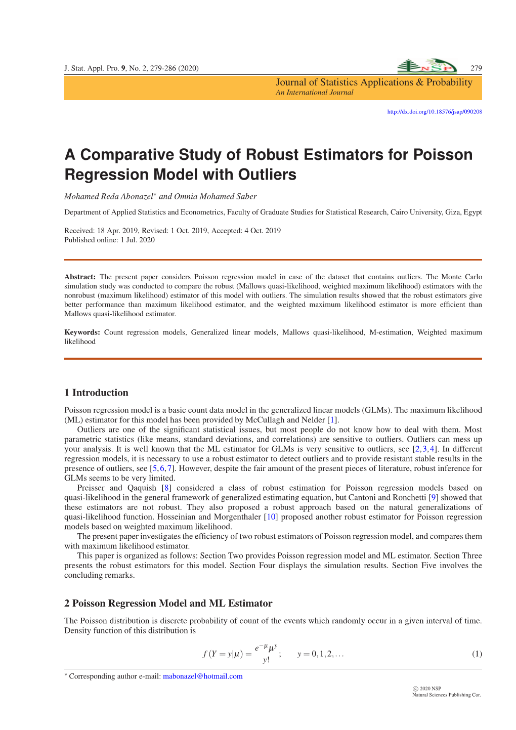 A Comparative Study of Robust Estimators for Poisson Regression Model with Outliers