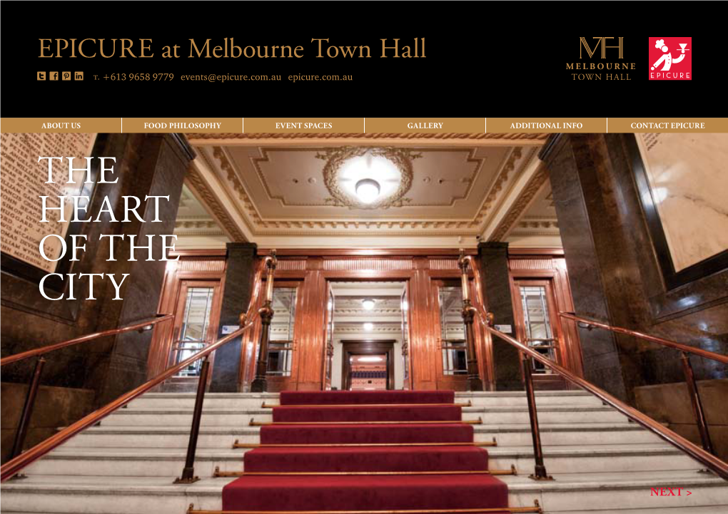 EPICURE at Melbourne Town Hall T