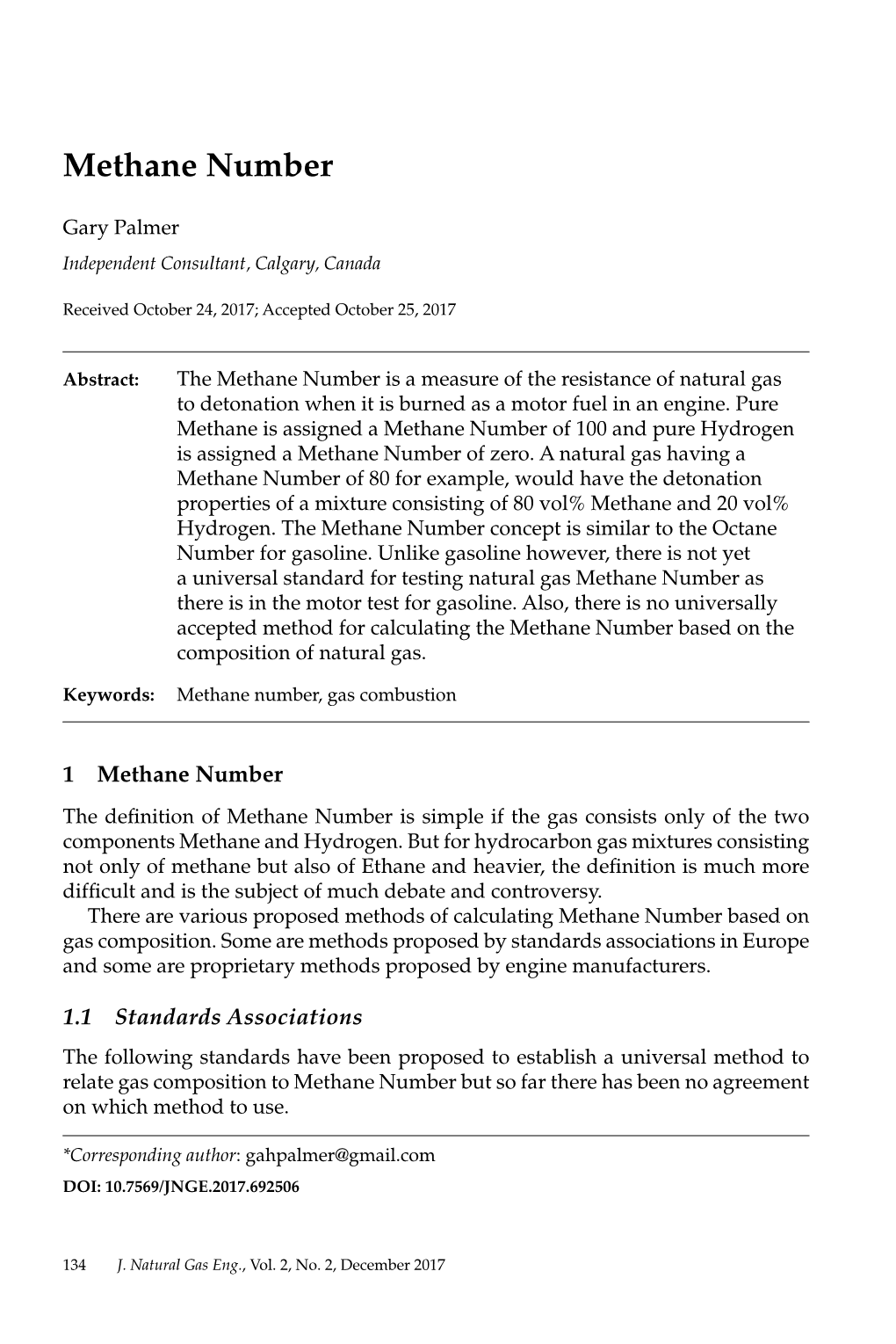 Methane Number