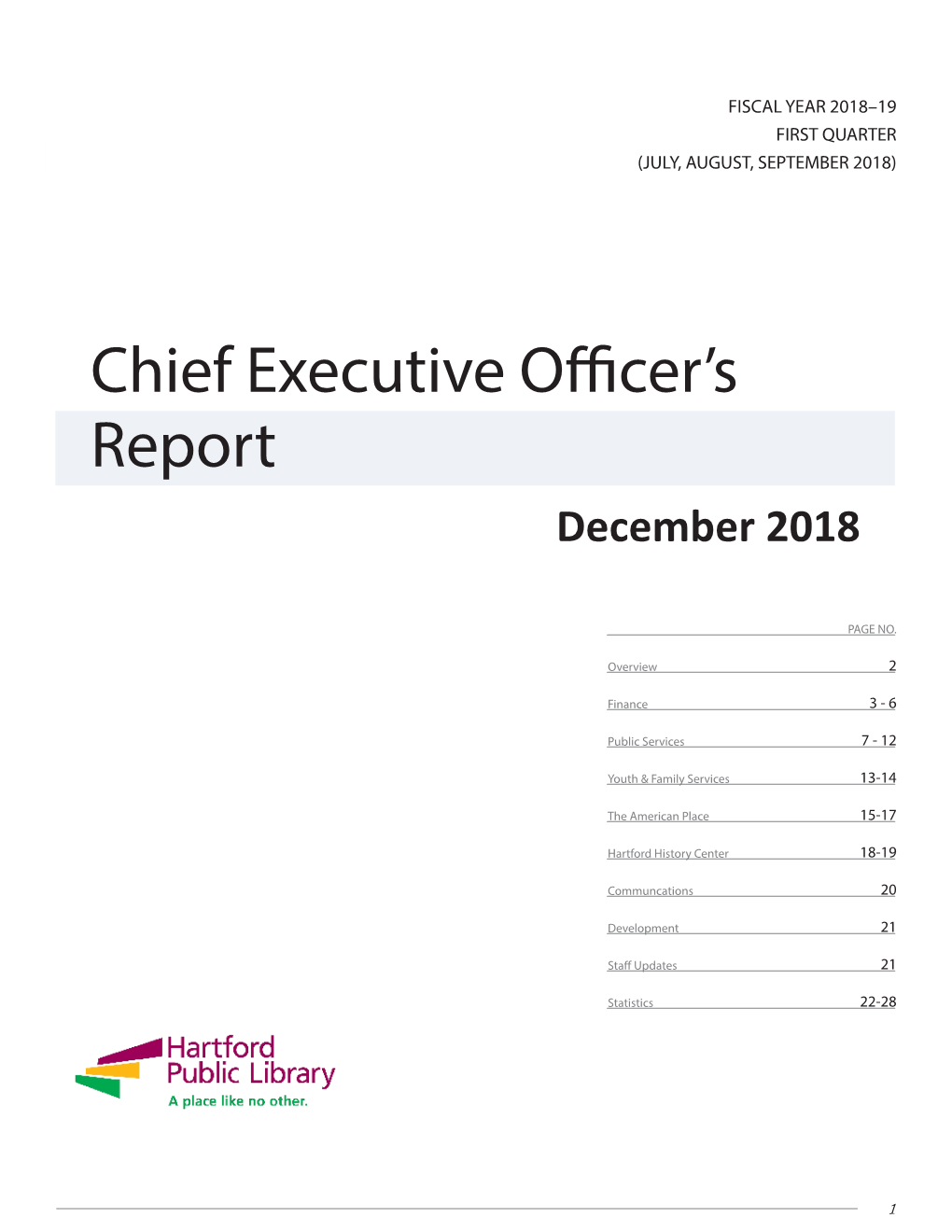 Chief Executive Officer's Report