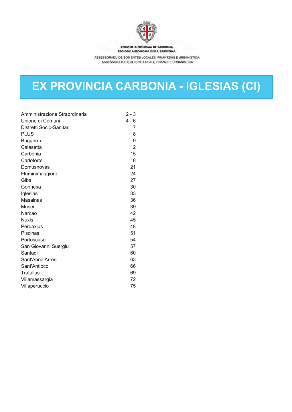 Ex Provincia Carbonia - Iglesias (Ci)