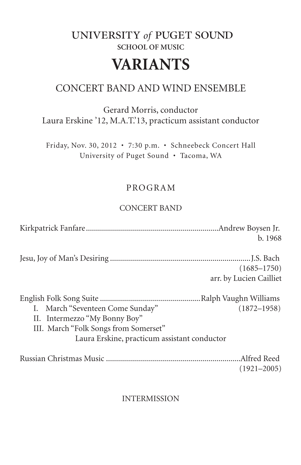Variants Concert Band and Wind Ensemble