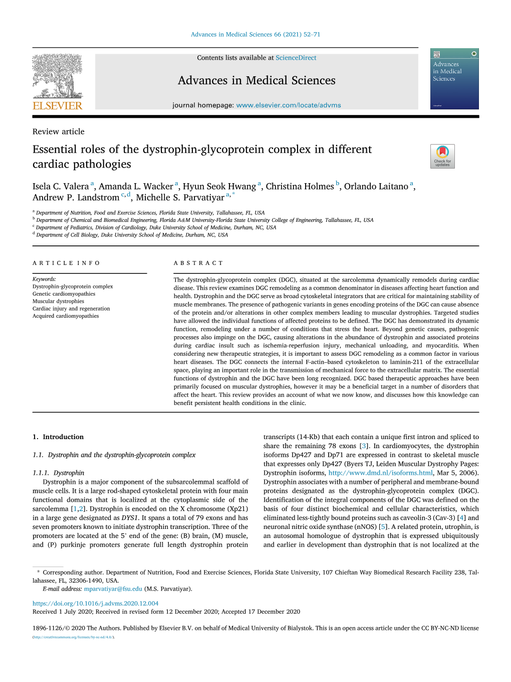 Essential Roles of the Dystrophin Manuscript.Pdf