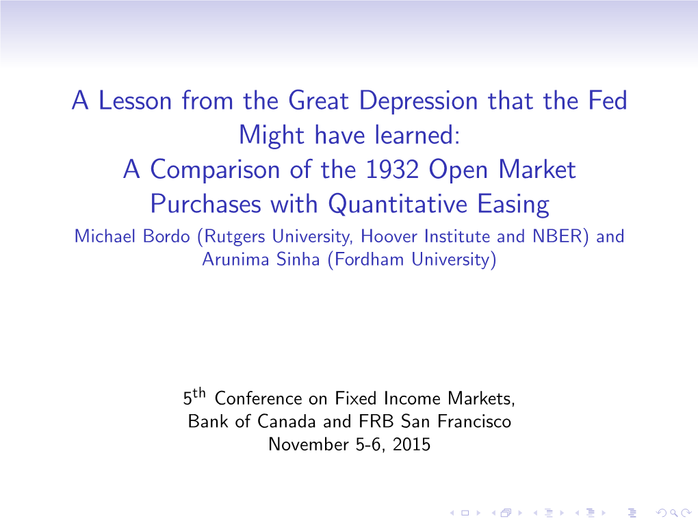 A Lesson from the Great Depression That the Fed Might Have Learned