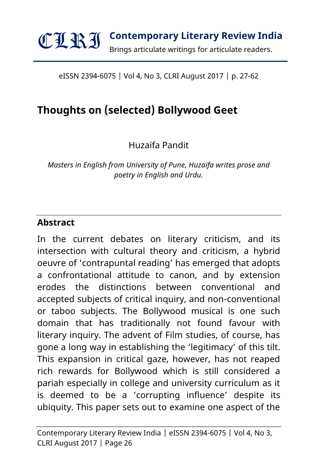 Thoughts on (Selected) Bollywood Geet