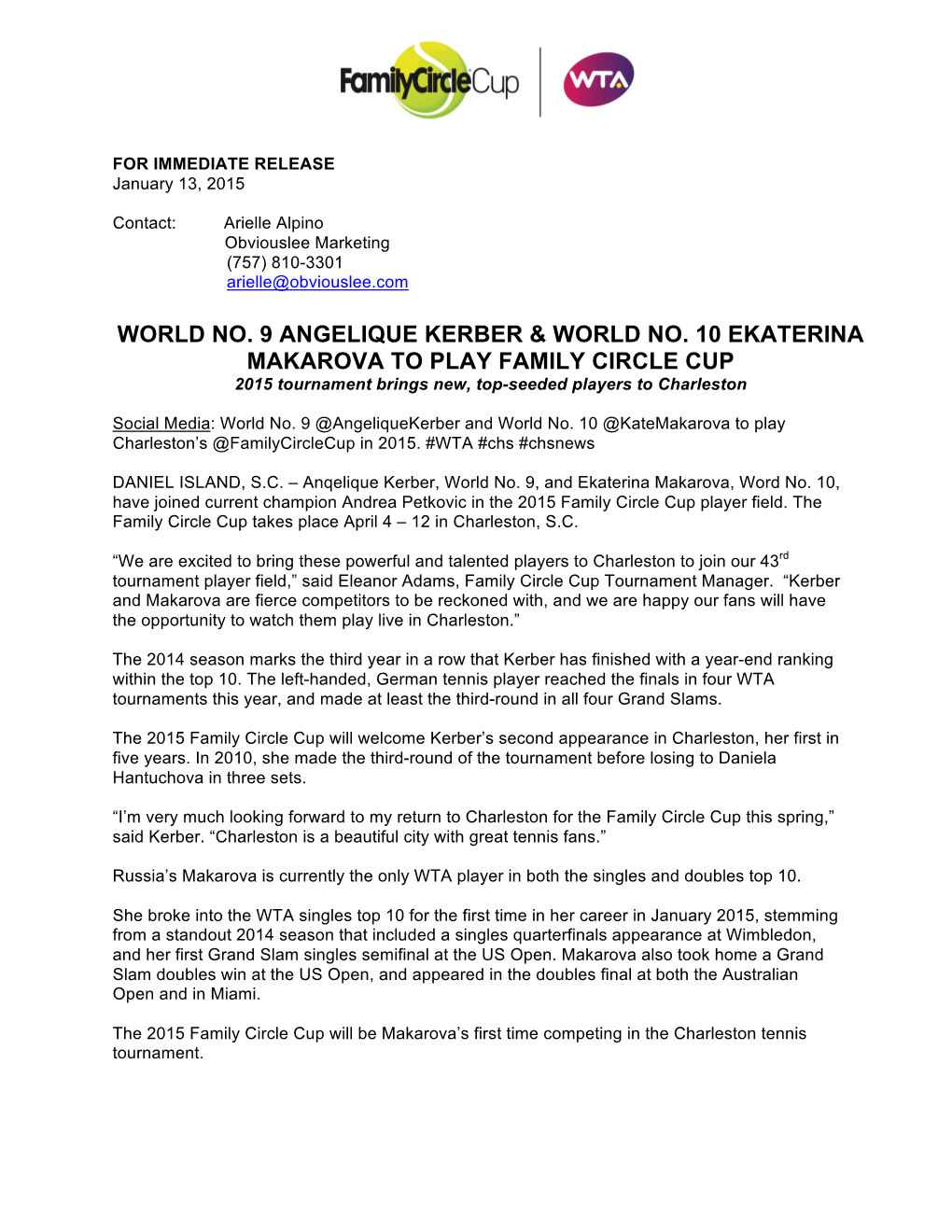World No. 9 Angelique Kerber & World No