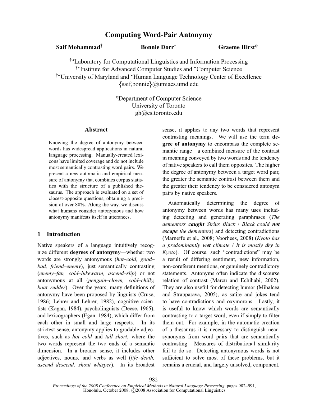 Computing Word-Pair Antonymy