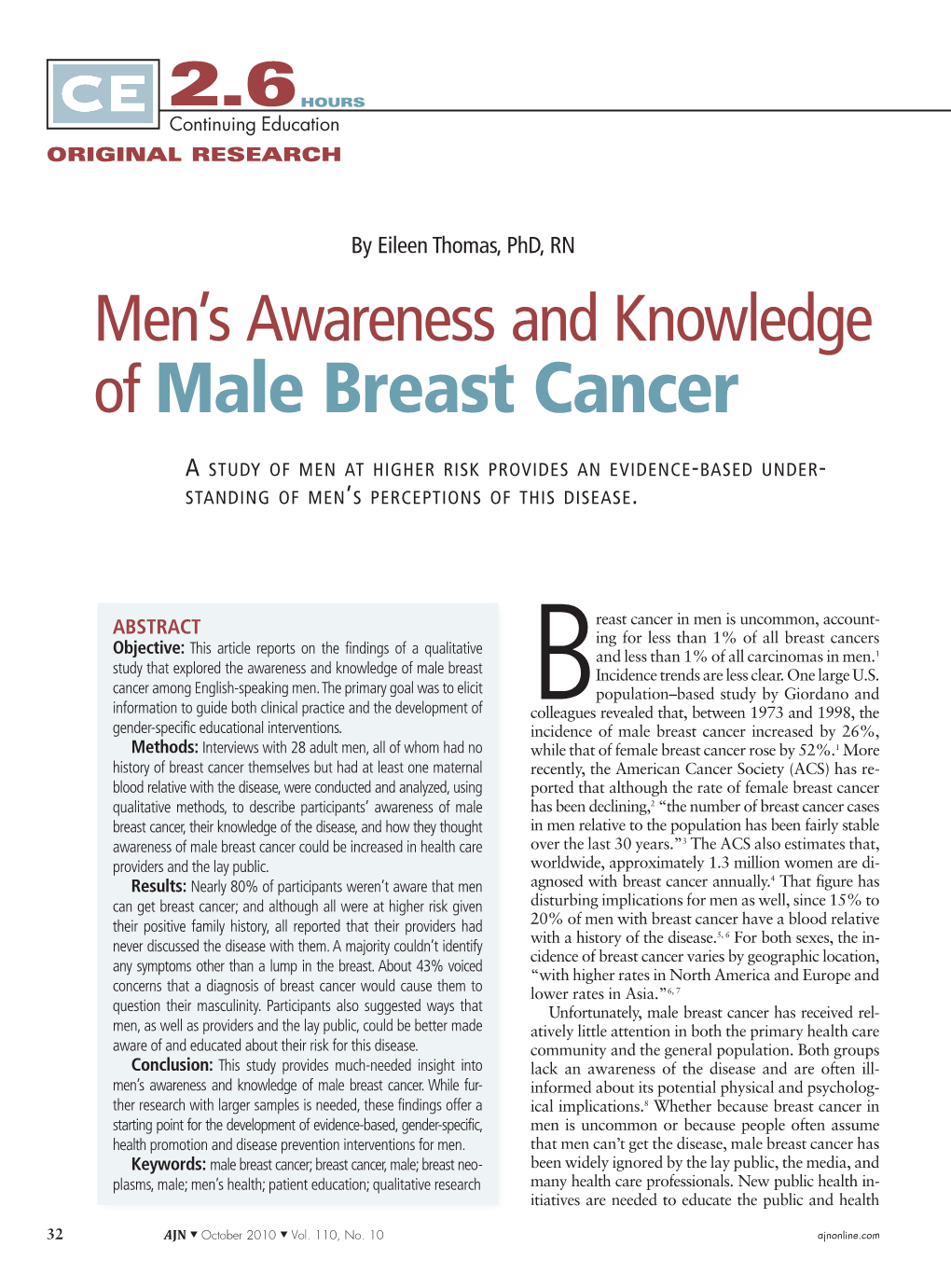 Of Male Breast Cancer