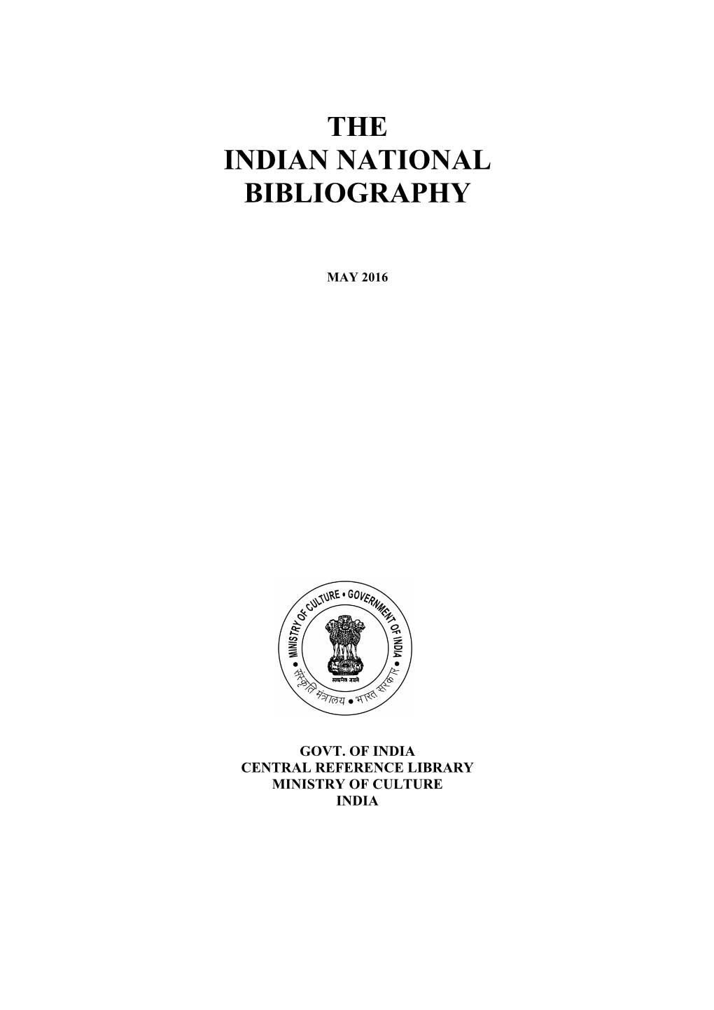 The Indian National Bibliography