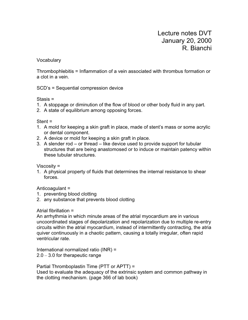 Lecture Notes DVT