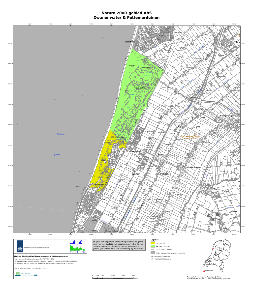 Natura 2000-Gebied #85 Zwanenwater & Pettemerduinen