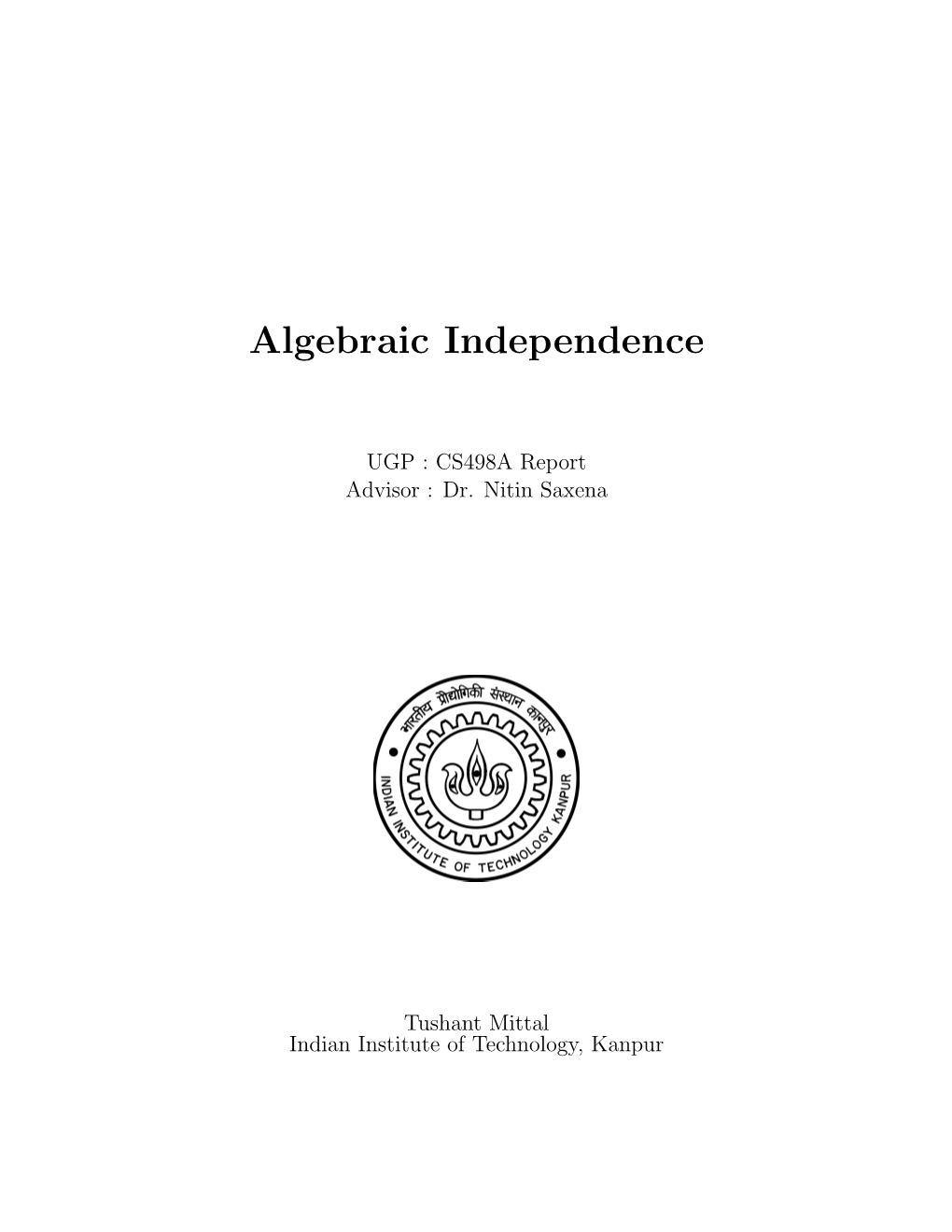 Algebraic Independence