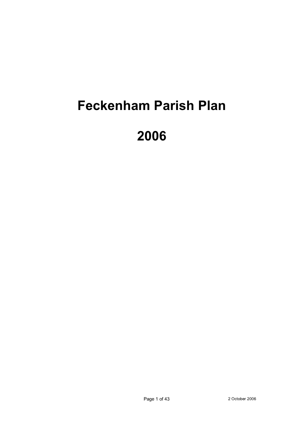 Feckenham Parish Plan 2006