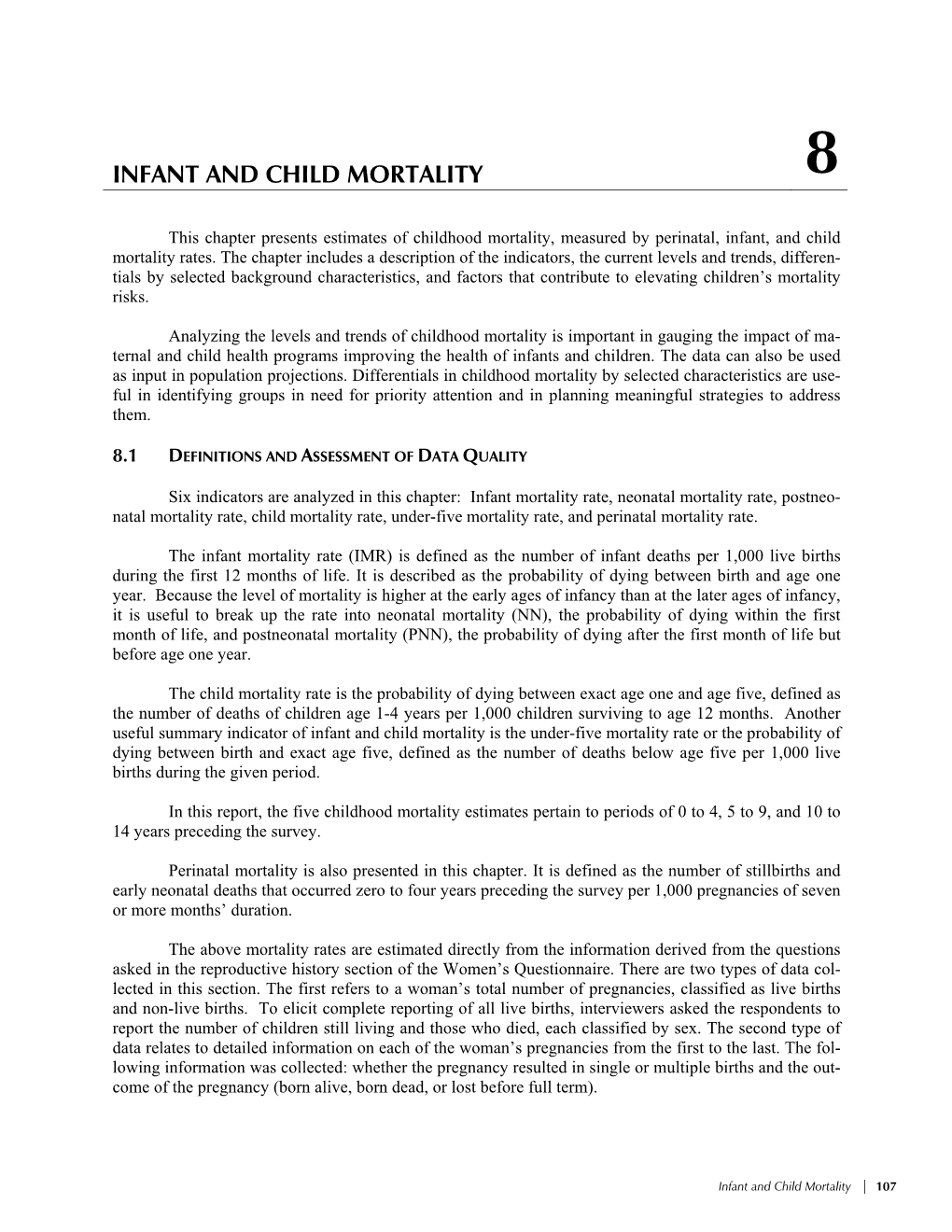 Infant and Child Mortality 8