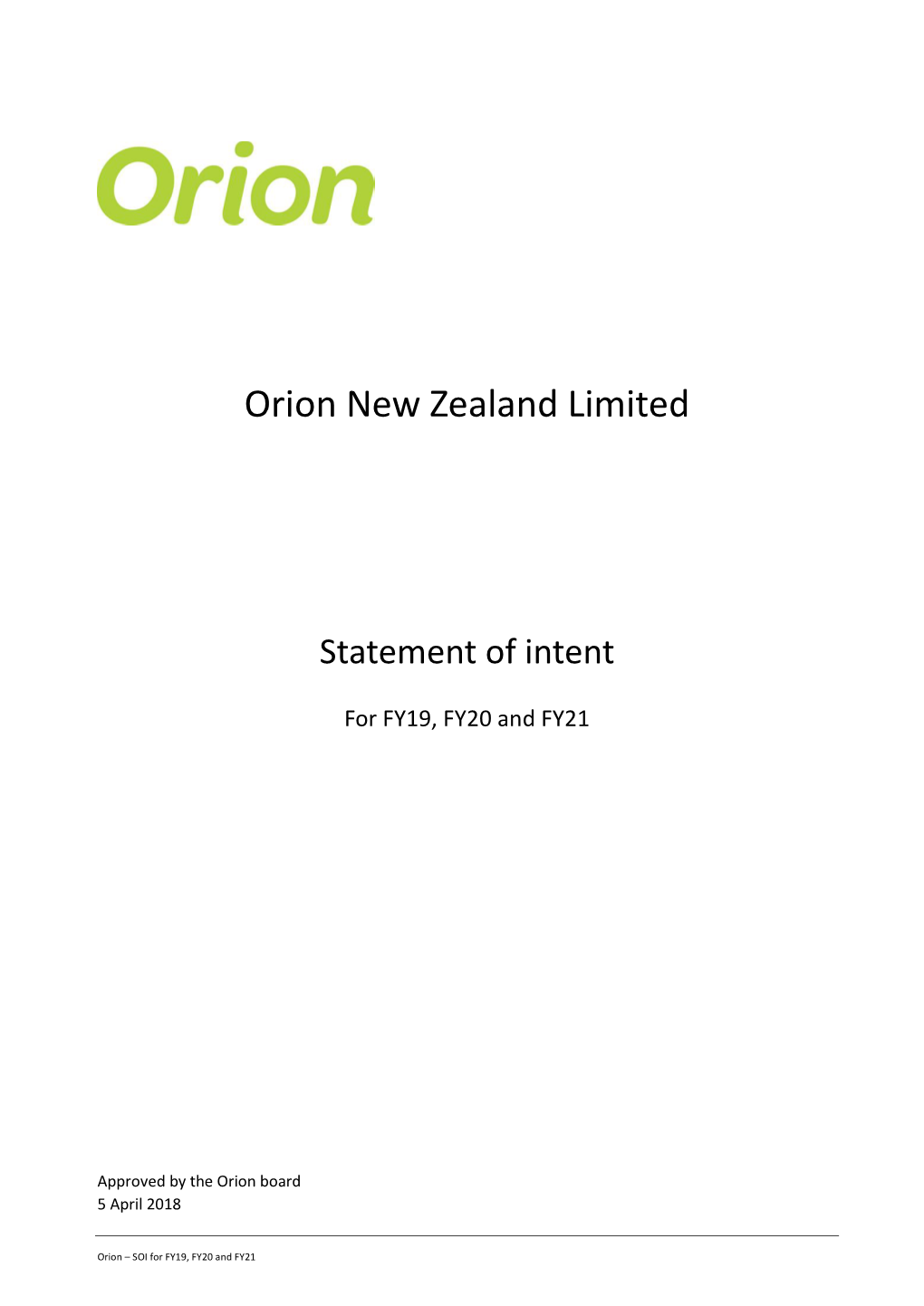 Orion New Zealand Limited