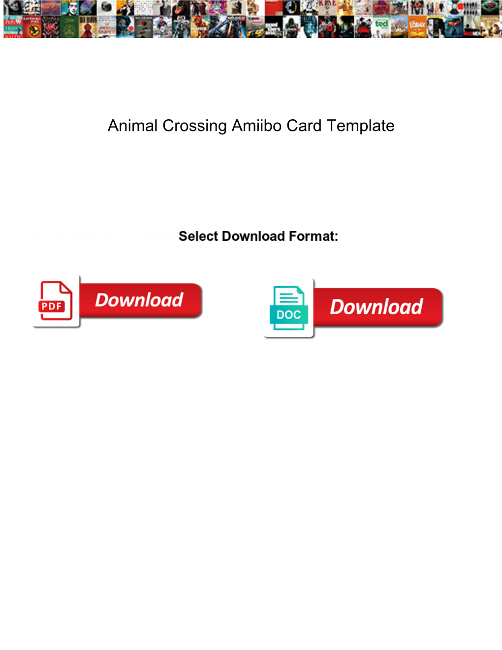 Animal Crossing Amiibo Card Template