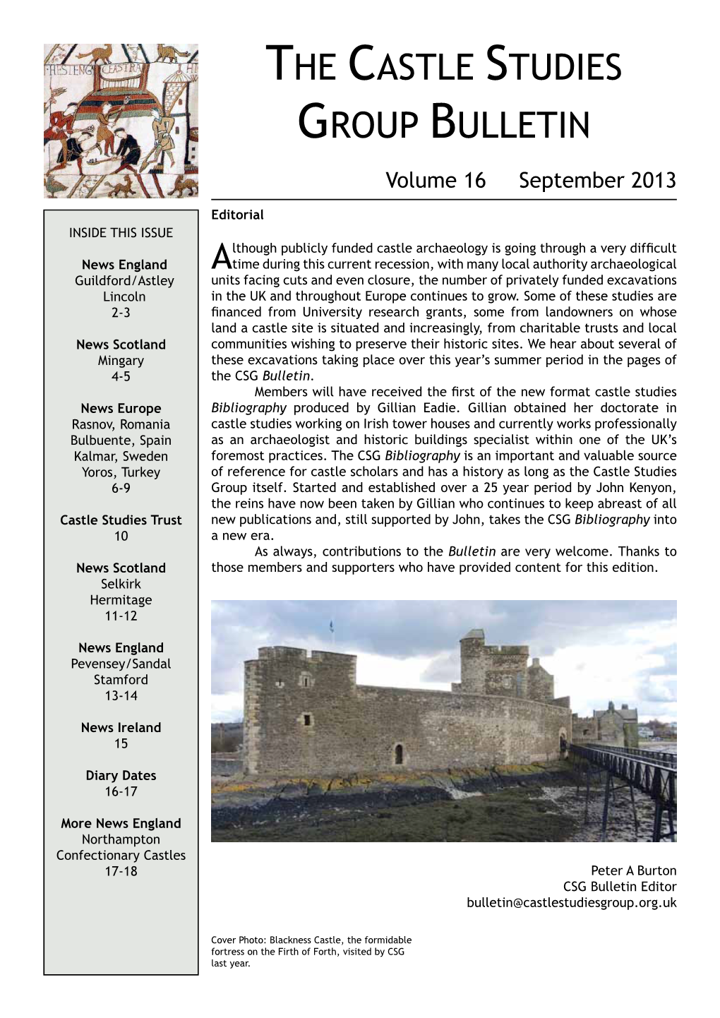 The Castle Studies Group Bulletin