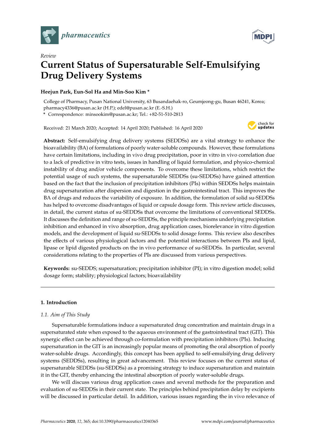 Current Status of Supersaturable Self-Emulsifying Drug Delivery Systems