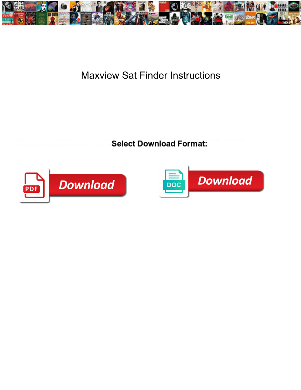 Maxview Sat Finder Instructions