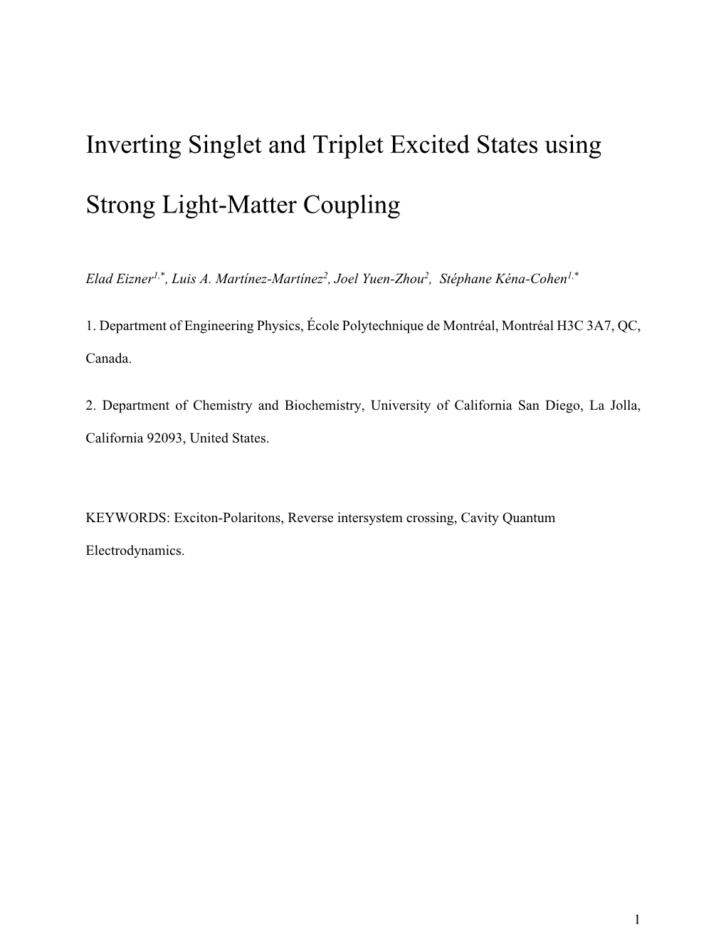 Inverting Singlet and Triplet Excited States Using Strong Light-Matter Coupling