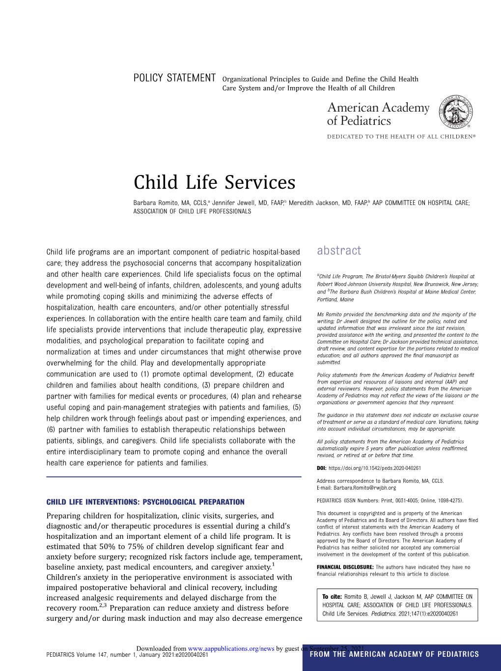 Child Life Services