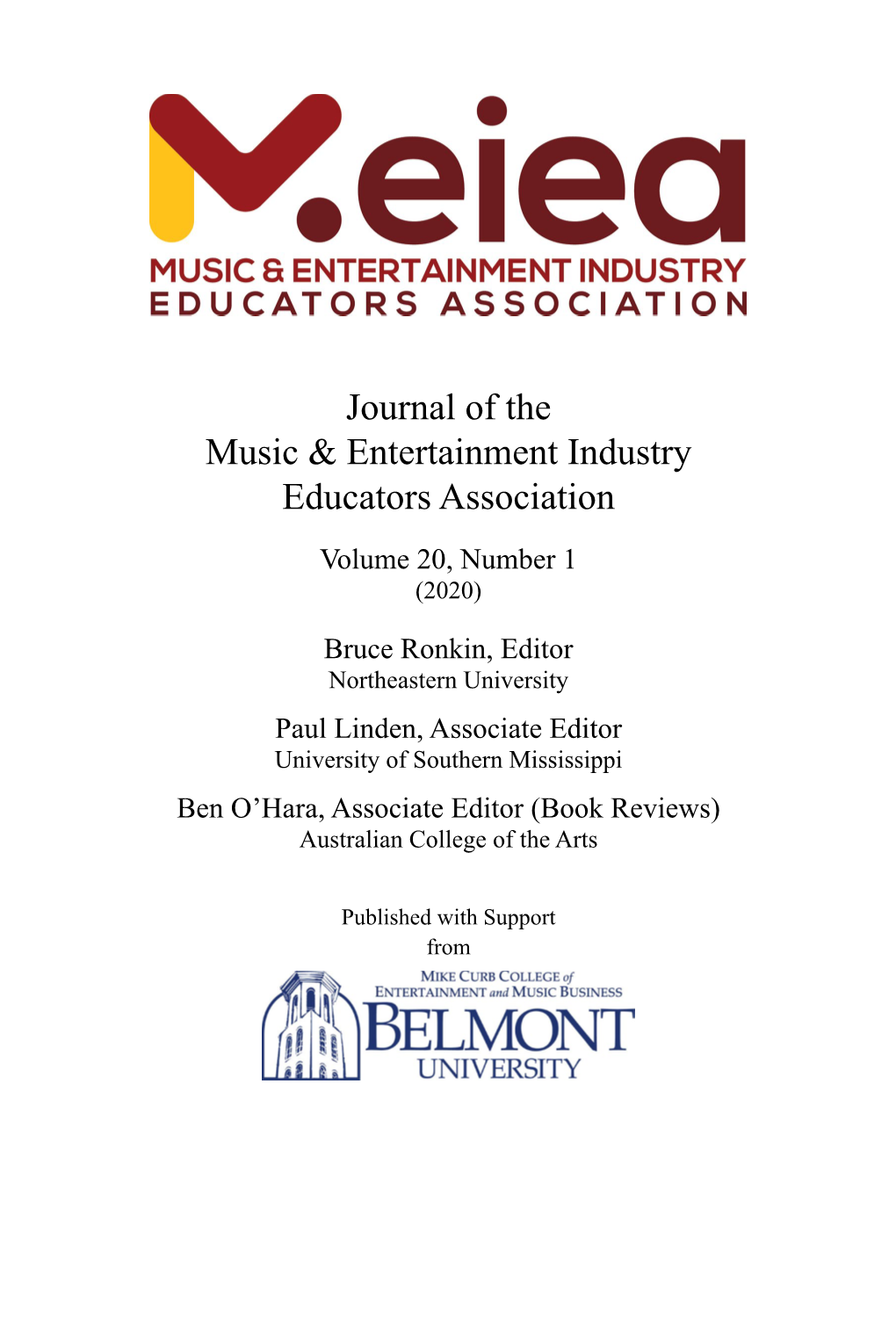 Journal of the Music & Entertainment Industry Educators