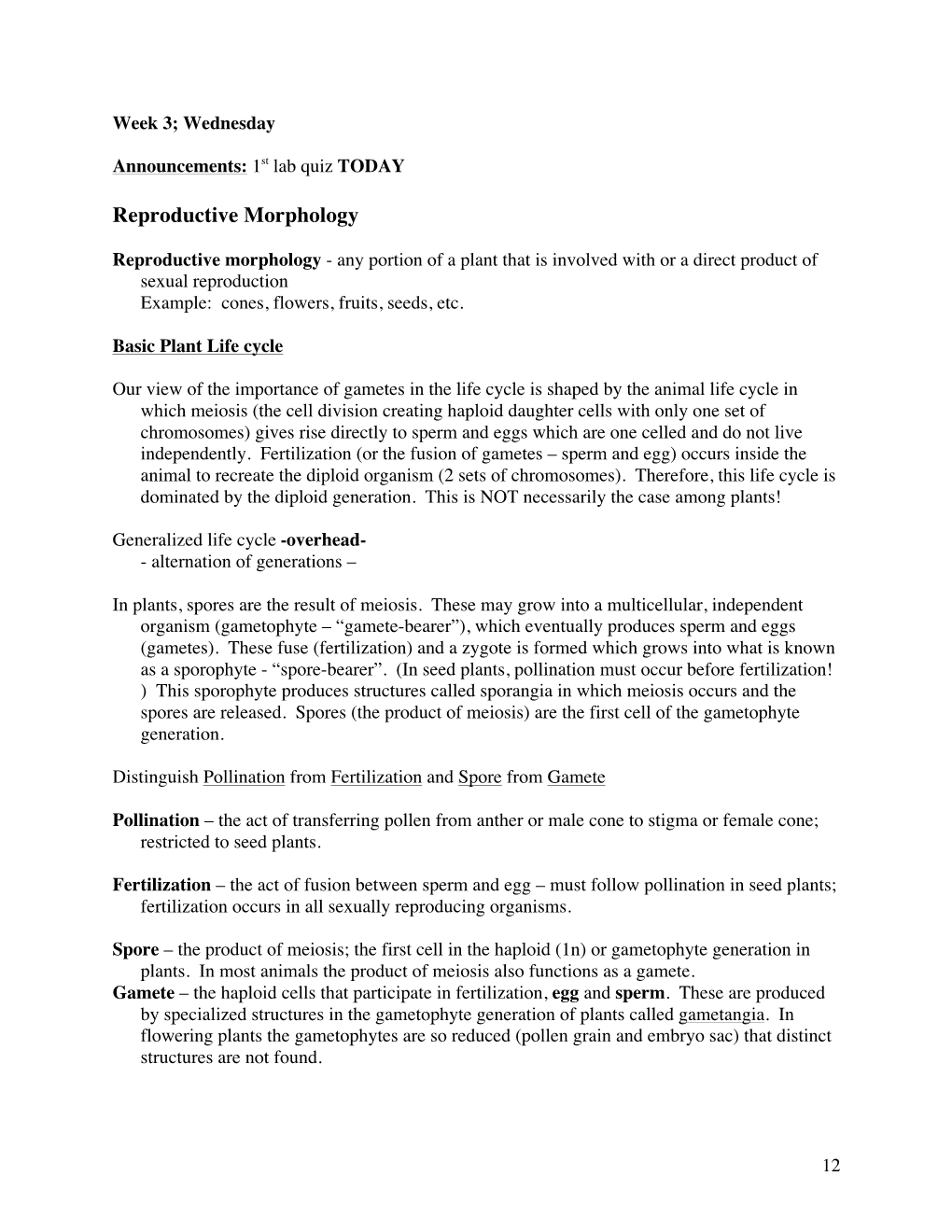 Reproductive Morphology