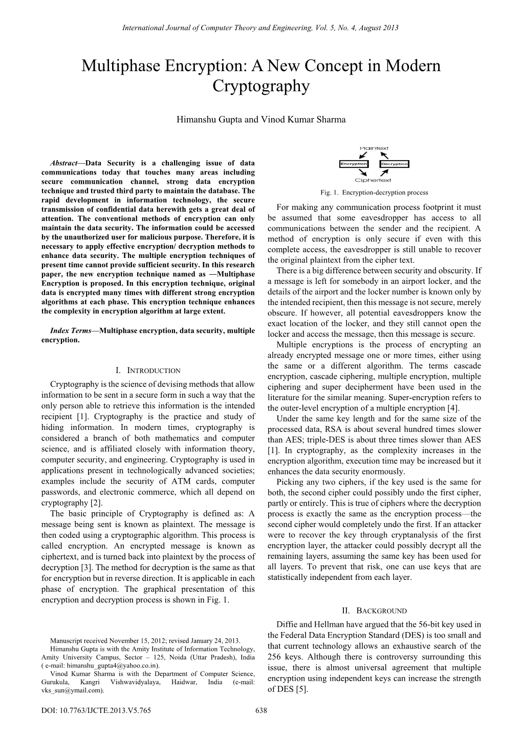 Multiphase Encryption: a New Concept in Modern Cryptography