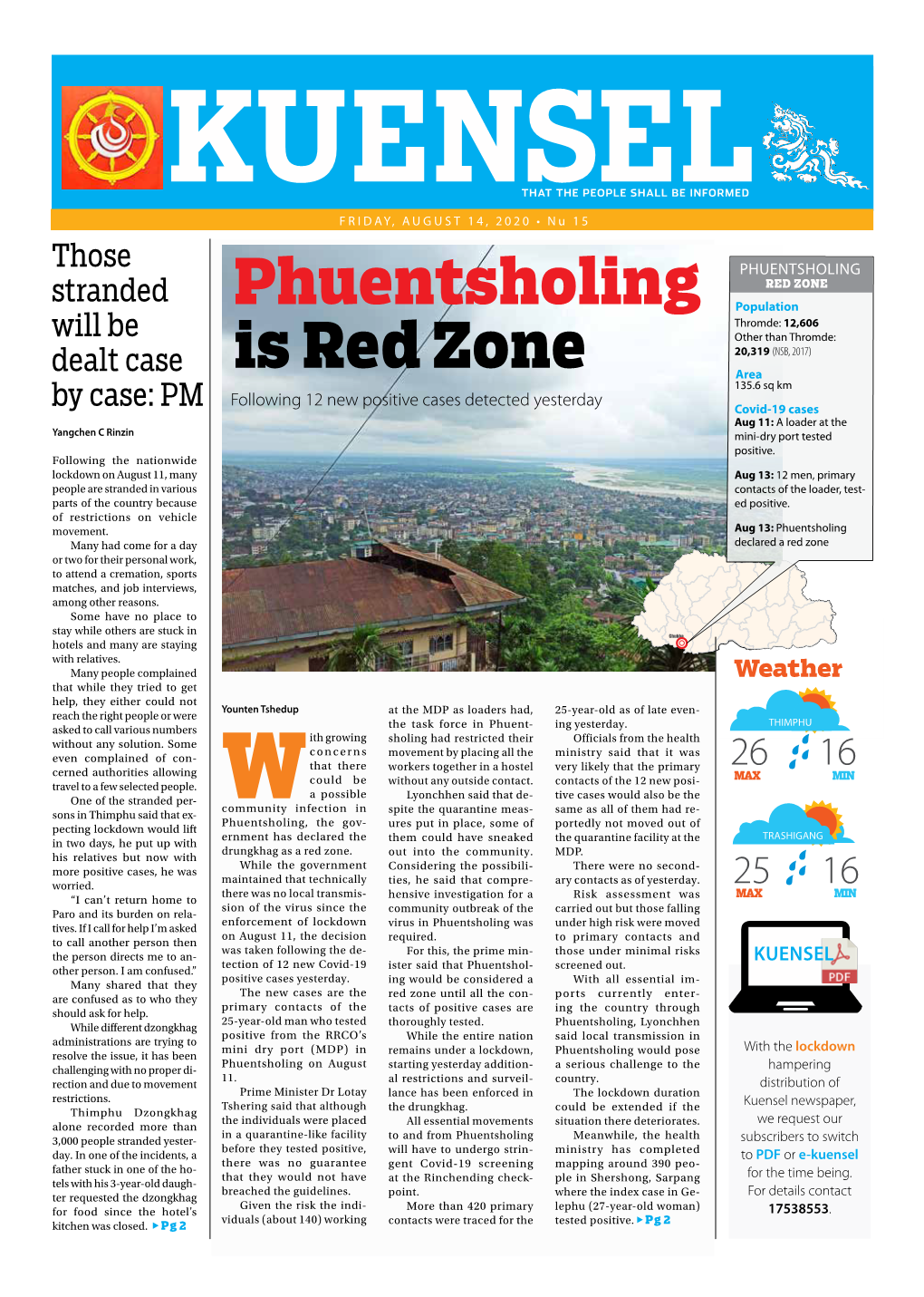 Phuentsholing Is Red Zone