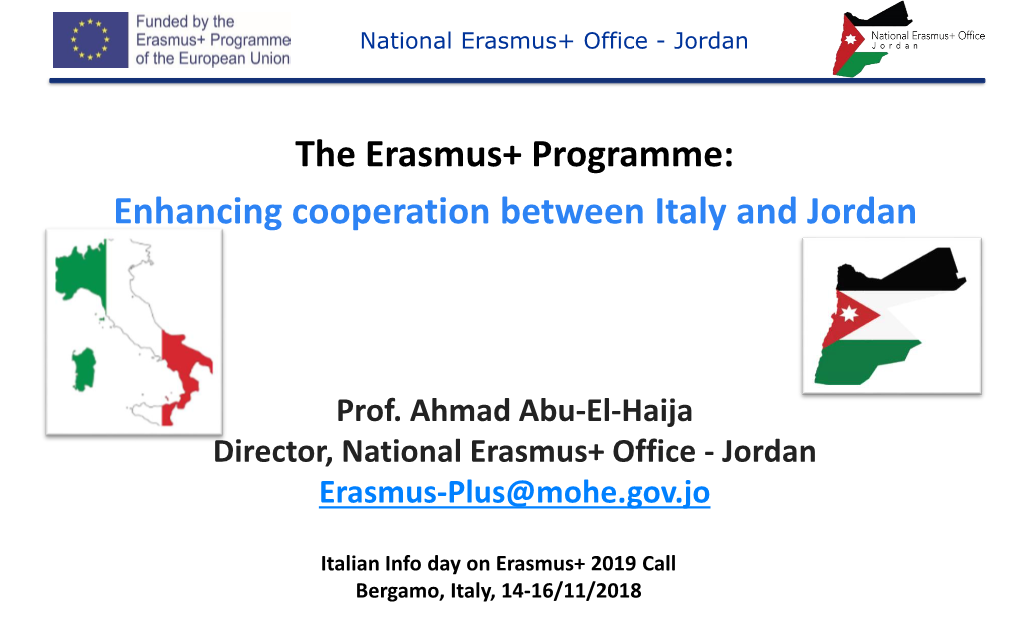 Enhancing Cooperation Between Italy and Jordan